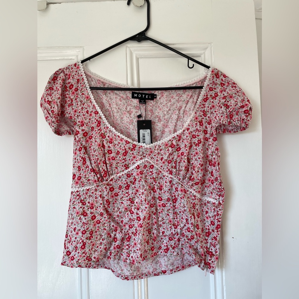 Motel Red Floral Shirt